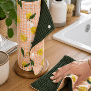 Rouleau d'essuie-tout lavable – collection citron