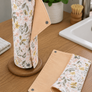 Rouleau d'essuie-tout lavable – collection floraison