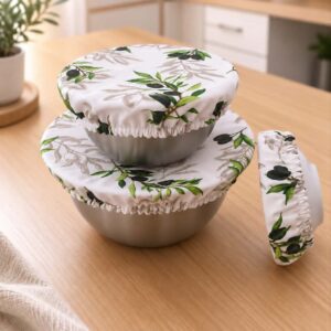 Couvre-plats lavables – collection olive