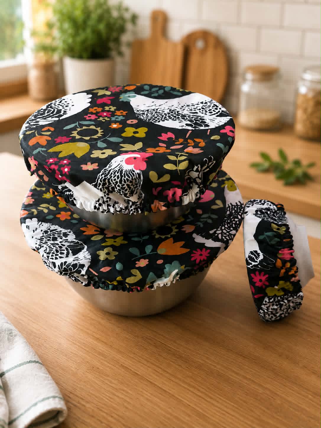 Couvre-plats lavables – collection poulette